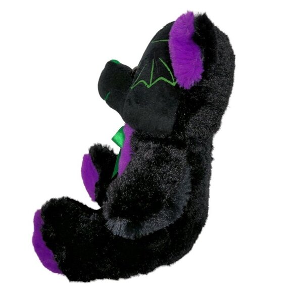 Puli Halloween Black Purple Bat Teddy Bear Plush Stuffed Animal 8" - Picture 4 of 7